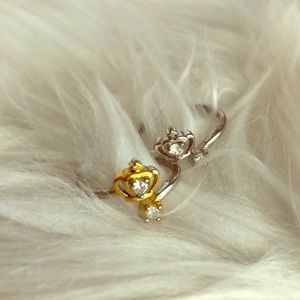 Set of two princess crown rings